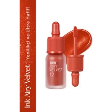 Uzun Süre Kalıcı, Hafif Formüllü Kadife Bitişli Tint PERIPERA Ink Airy Velvet (12Morning Grapefruit)