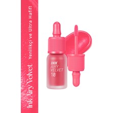 Peripera Uzun Süre Kalıcı ve Hafif Formüllü Kadife Bitişli Tint Peripera Ink Airy Velvet (10 Twinkle Pinkism)