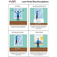 Esdeh Lazer Etek Işlemeli Stor Perde Beyaz