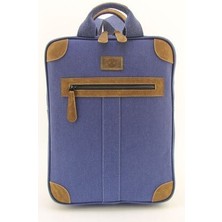 Unisex Kanvas Su Geçirmez Dayanıklı 16 Inç Laptop Evrak Sırt Çantası (El Çantası Hediyeli)