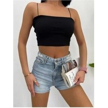 Ip Askılı Kaşkorse Büstiyer Crop Fitilli Esnek Kaşkorse