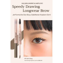 Uzun Süre Kalıcı, Yoğun Pigmentli Kaş Jeli PERIPERA Speedy Drawing Longwear Brow (01 Ash Gray)