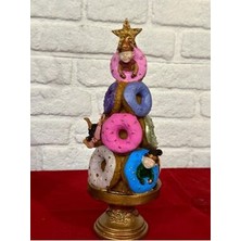 Donut Ağaçlı Boyanmış Polyester Obje