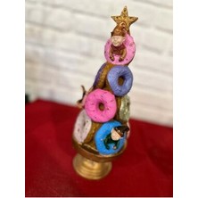 Donut Ağaçlı Boyanmış Polyester Obje