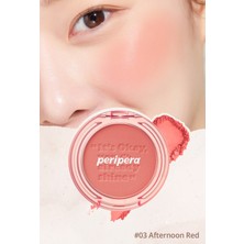 Pastel Tonlarda Sebum Dengeleyici Toz Allık PERIPERA Pure Blushed Sunshine Cheek (03 Afternoon Red)