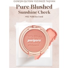 Peripera Pastel Tonlarda Sebum Dengeleyici Toz Allık Peripera Pure Blushed Sunshine Cheek (02 Milktea Coral)