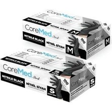 Nitril Pudrasız Siyah Muayene Eldiveni L Beden