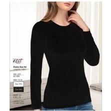 Kadın Uzun Kollu Likralı Pamuk Atlet 2 Adet