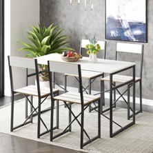 Eportatif Atlantik Mutfak Masası Yemek Masası Takımı Beyaz 1530