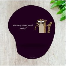 Bilek Destekli Regular Show Rigby Ergonomik Kaymaz Taban Mousepad Ev, Ofis, Oyun