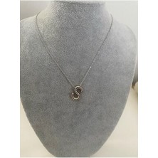 S Harf Gümüş Renk Balon Kolye, Baş Harf Kolye