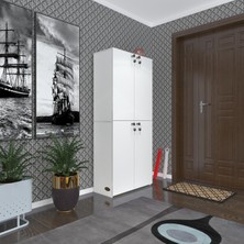 Kenz Life Kenzlife Ayakkabılık Ayakkabı Dolabı Kilitli Be Real Byz 160*70*32 Kapaklı Arkalıklı Ofis Dolabı Iki Bölme