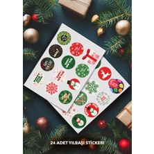 Artikel Christmas Temalı, Hediye Paketi, Happy New Year Yılbaşı Hediye Paketi Sticker 24 Adet