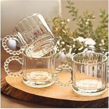 Bubbly Mug 3'lü Cam Kupa Boncuklu Kulp Mug