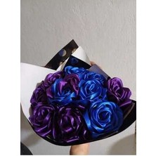 Silver Life Isteğe  Özel Renkli  Solmayan Kurdele Gül Buketi