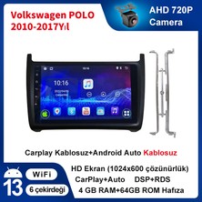 Victor Volkswagen Polo 2010-2017  Android Kablosuz Carplay Navigasyon Multimedya 9 Inch Ekran 4 Gb Ram +64Gb Rom Çerçeveli ve arka görüş kameralı