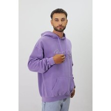 Eskitme Desenli Unisex Hoodie Sweatshirt
