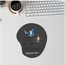 Bilek Destekli Mousepad Regular Show Ergonomik Kaymaz Taban Ev, Ofis, Oyun