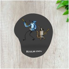 Bilek Destekli Mousepad Regular Show Ergonomik Kaymaz Taban Ev, Ofis, Oyun