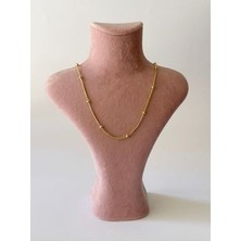 Top Zincirli Gold Çelik Kolye