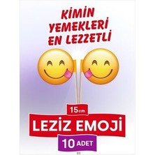 Home 10 Cm, 10 Adet - En Lezzetli Yemeklere Özel Emoji Yuvarlak Model Bayrak Kürdan Ürünleri