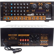 MAGICVOICE MV-1232 2*80W USB/SD BT UK-BALANS 4 MİK GİRİŞ-4 HOP ÇIKIŞLI STEREO TRAFOSUZ MIXER KÜP ANFİ