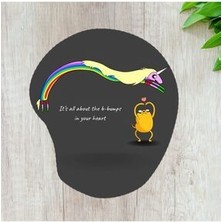 Bilek Destekli Mousepad Adventure Time Jake Gökkuşağı Atı Ergonomik Kaymaz Taban Ev, Ofis, Oyun