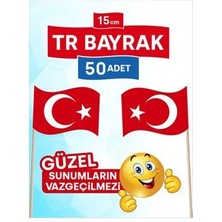 Home 15 Cm, 50 Adet - Türk Bayrağı Bayrak Kürdan