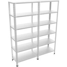 Rafistan 6 Katlı Duble Galvaniz Çelik Raf 31x120x250 cm - Depo, Arşiv, Kiler, Dosya, Market Rafı