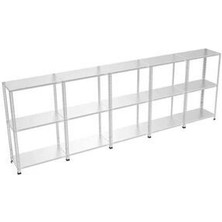 Rafistan 3 Katlı Galvaniz Çelik Raf 43x465x150 cm - Depo, Arşiv, Kiler, Dosya, Market Rafı