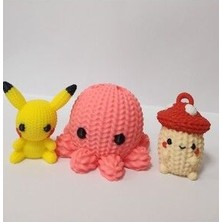 3 Lü Amigurumi Tarzında Anahtar