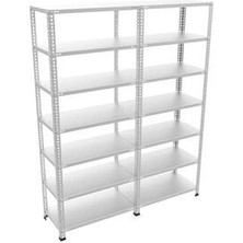 Rafistan 7 Katlı Duble Galvaniz Çelik Raf 31x120x250 cm - Depo, Arşiv, Kiler, Dosya, Market Rafı - 0.70 mm