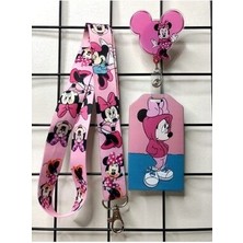 Minnie Mouse Boyun Askısı Yoyo ve Kartlık Set