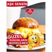 Home 15 Cm, 100 Adet - Aşk Sensin Kalp Model Bayrak Kürdan