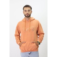 Eskitme Desenli Unisex Hoodie Sweatshirt