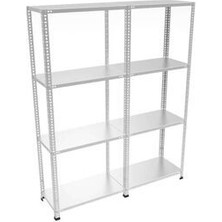 Rafistan 4 Katlı Duble Galvaniz Çelik Raf 43x186x150 cm - Depo, Arşiv, Kiler, Dosya, Market Rafı
