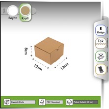 Oğuz Ambalaj E-Ticaret Kutusu Kraft 12X12X8 cm - 50 Adet