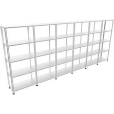 Rafistan 5 Katlı Galvaniz Çelik Raf 43x360x250 cm - Depo, Arşiv, Kiler, Dosya, Market Rafı