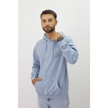 Eskitme Desenli Unisex Hoodie Sweatshirt
