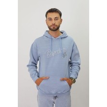 Eskitme Desenli Unisex Hoodie Sweatshirt
