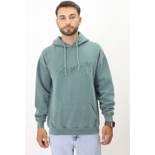 Eskitme Desenli Unisex Hoodie Sweatshirt