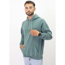 Eskitme Desenli Unisex Hoodie Sweatshirt