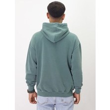 Eskitme Desenli Unisex Hoodie Sweatshirt