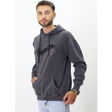 Eskitme Desenli Unisex Hoodie Sweatshirt