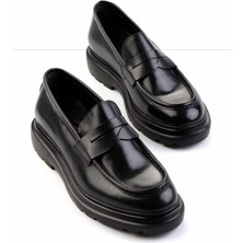 Bambi Siyah  Deri Erkek Loafer Ayakkabı E01600010703