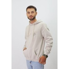 Eskitme Desenli Unisex Hoodie Sweatshirt