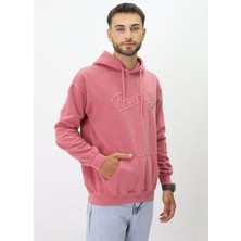 Eskitme Desenli Unisex Hoodie Sweatshirt