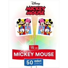 Home 15 Cm, 50 Adet - Mickey Mouse Çizgi Film Kahramanları Bayrak Kürdan