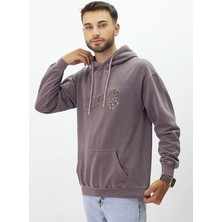 Eskitme Desenli Unisex Hoodie Sweatshirt