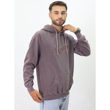Eskitme Desenli Unisex Hoodie Sweatshirt